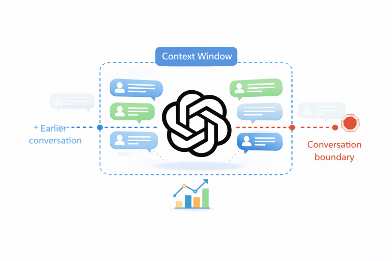 شرح نافذة السياق وحدود المحادثة